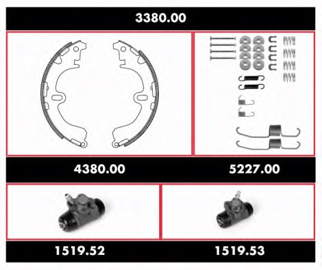 REMSA 3380.00 Brake Set, drum brakes